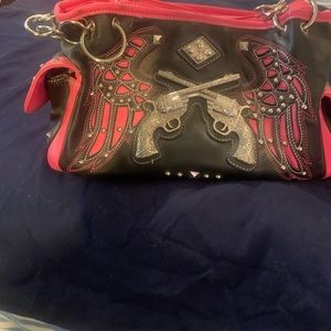 Western Pink and black purse